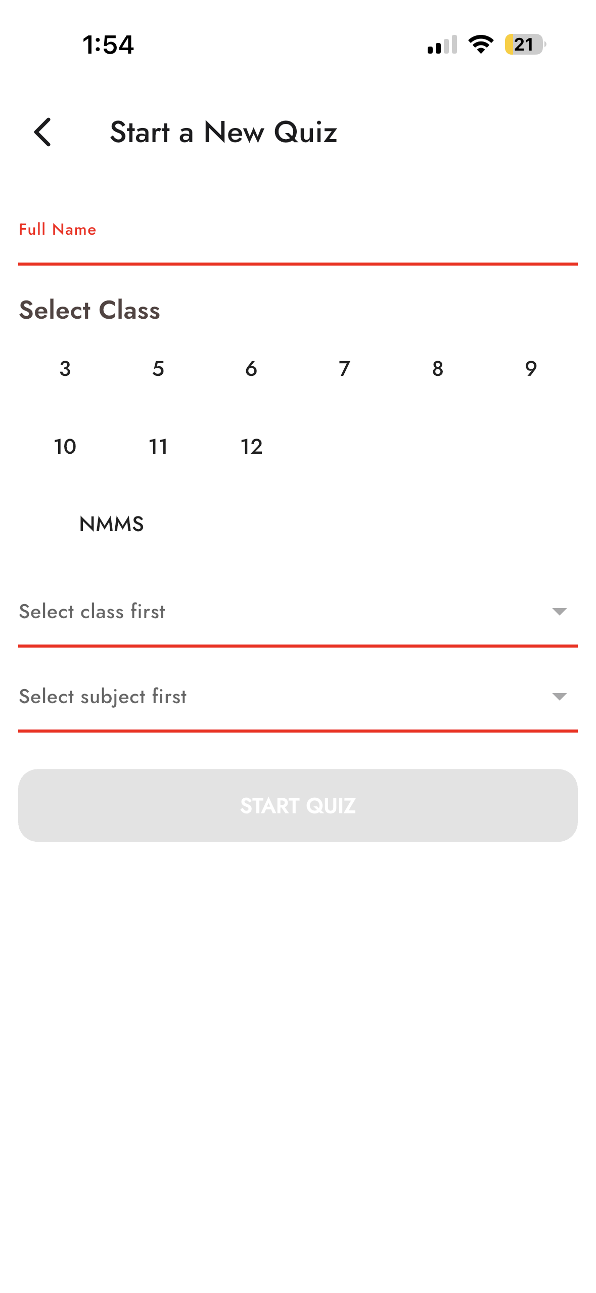 Quiz Interface